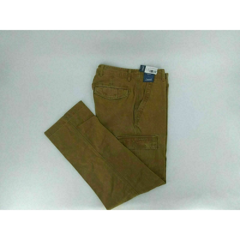 ROUNDTREE &YORKE CLASSIC FIT CARGO PANTS MENS SIZE 30X32 LIGHT BROWN ZIP FLY NWT